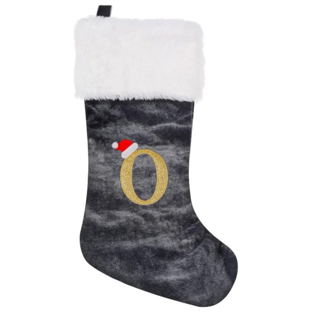 SUTENGDA 20 Inches Monogram Christmas Stockings Red Velvet with White Super Soft Plush Cuff Embroidered Xmas Stockings Classic Personalized Stocking Decorations for Family Holiday Season