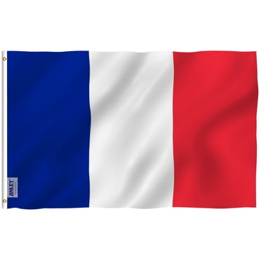 ANLEY [Fly Breeze] 3x5 Feet French Flag - Vivid Color and UV Fade Resistant - Canvas Header and Brass Grommets - France FR Banner Flags