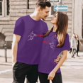 thumbnail image 2 of LUOGENLI T-shirts pour Femme pour Femmes T-Shirt à Col Rond à Manches Courtes Imprimé pour la Journée du Couple T-shirts pour Femmes T-Shirt Graphique Saint-Valentin Violet Foncé L, 2 of 5
