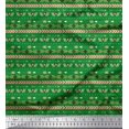 thumbnail image 1 of Soimoi Green Velvet Fabric Aztec Geometric Decor Fabric Printed Yard 58 Inch Wide, 1 of 3