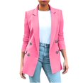 thumbnail image 3 of Sentmoon Blazer pour Hommes Col Rabattu Manches Longues Veste Blazer pour Femmes Surdimensionnée Couleur Unie Ajustée Extensible Bureau Vêtements d'Automne pour Femmes Ravissant pour Réunions d'Affaires m, 3 of 7