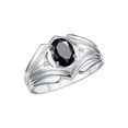 thumbnail image 3 of RYLOS Men's Rings 14K White Gold Rings Classic Designer Style 9X7MM Oval Gemstone & Diamond Ring Onyx October Birthstone Rings For Men Size 9, 3 of 7