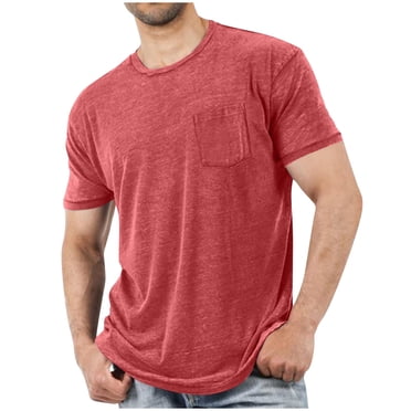 Plebaso Men's Short Sleeve Crew Neck T-Shirts Casual Solid Color Tshirts Breathable Mens Summer Basic Tees