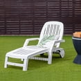 thumbnail image 1 of Costway Chaise Longue de Patio Inclinable Réglable Résistante aux Intempéries avec Roues, 1 of 10