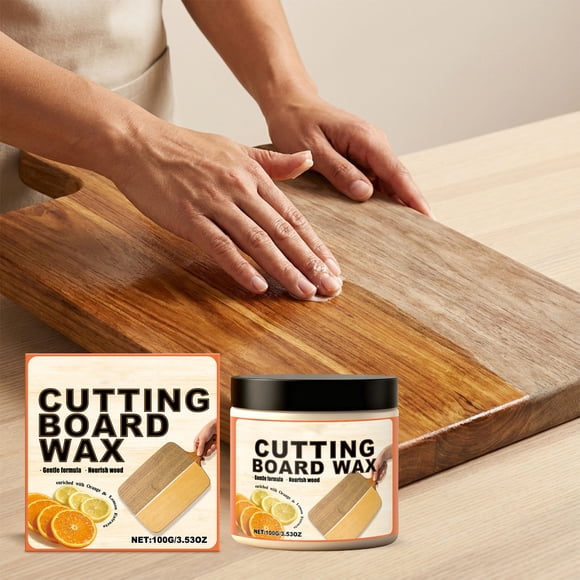 Food Safe Cutting Board Wax, Natural Wood Conditioner & Polish, Beeswax Oil for Kitchen Utensils, Chopping Block Care, Prevents Cracking, Odor Resistant, Nourishing Wood Treatment, Waterproof Seal