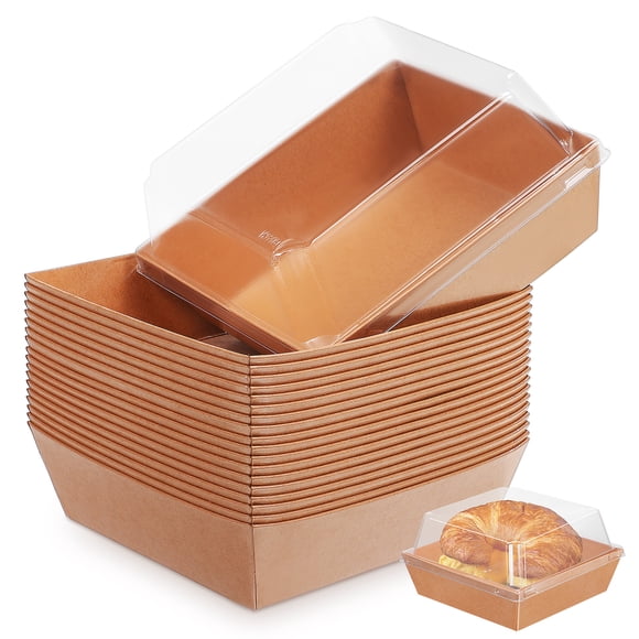 20 Pcs Boîtes à Sandwich Boîtes à Dessert Boîtes d'Emballage pour Gâteaux Boulangerie Support pour Emporter Contenants Boîtes pour Aliments à Emporter