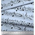 thumbnail image 3 of Soimoi Blue Cotton Duck Fabric Notes Musical Instrument Print Fabric by the Yard 42 Inch Wide, 3 of 5