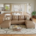 thumbnail image 1 of LLappuil Modular Sectional Sofa, 6 Seat Modular Sectional Sofa with Storage, Faux Leather Waterproof Sofa for Living Room, 1 of 9