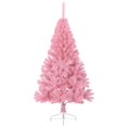 thumbnail image 2 of vidaXL Artificial Half Christmas Tree with Stand Pink 120 cm PVC, 2 of 5