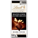 Lindt EXCELLENCE Roasted Almond Dark Chocolate Bar, 100 Grams