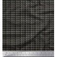 thumbnail image 1 of Soimoi Black polyester Crepe Fabric Brush Stroke & Dots Abstract Printed Fabric 1 Yard 52 Inch Wide, 1 of 5