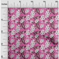 thumbnail image 2 of oneOone Tissu Popeline de Coton Fuchsia Rose pour Enfants Matériel de Robe Florale Tissu Imprimé au Mètre 42 Pouces de Large, 2 of 4