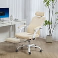 thumbnail image 2 of HOMCOM Chaise de Bureau Ergonomique, Chaise d'Ordinateur Inclinable en Maille, Beige, 2 of 10