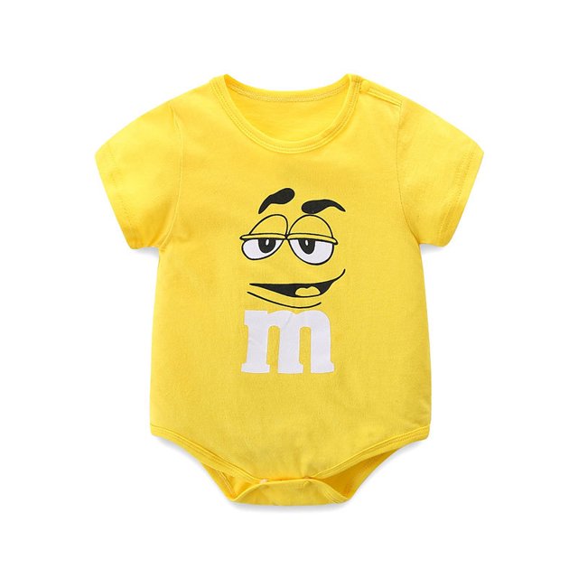 CAROOTU Nouveau-Né Bébé Garçons Filles Combinaison Manches Courtes Dessin Animé Imprimé Col Rond Respirant Rompers pour l'Été