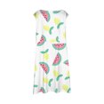 thumbnail image 5 of PMVFHDE Robe d'Été Fleurie pour Filles / Col Rond Sans Manches Robe Décontractée / Tenue Légère de Plage et de Vacances pour Tout-Petits à Préados Rouge,7-8, 5 of 5
