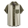 thumbnail image 2 of Dvkptbk Chemise Blouse Décontractée pour Homme à Boutons Imprimés avec Poche, Col Rabattu, Manches Courtes, 2 of 4