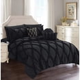 thumbnail image 1 of All Season 10-PIECE Bed in a Bag Infinity Collection Comforter Set Wrinkle Resistant Silky-Soft Includes Bed Sheet Set, King/CalKing , Black, 1 of 5