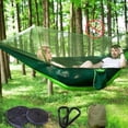 thumbnail image 2 of Automatic Quick-opening Tent-type Camping Hammock With Mosquito Net Lightweight Parachute Hammock For Camping Backpack Trekking Travel Backyard Beach 55”*114” Maximum Load-bearing 441LB, 2 of 8