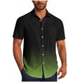 thumbnail image 1 of Pisexur Shirts for Man T Hommes Mode Décontractée Col Rabattu Impression Dégradée Manches Courtes Chemise Boutonnée Blouse Vert Armée, L Chemises de Golf Hommes & Chemises Hommes, 1 of 7