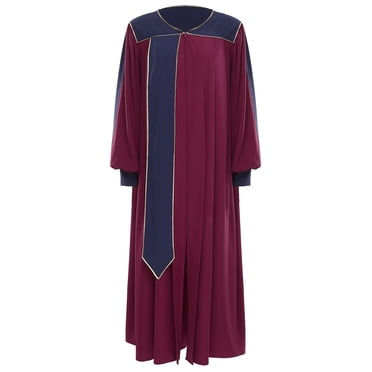 Yanarno Adult Church Choir Gown Confirmation Roman Robe Clergy Liturgical Costume Catholic Cassock Unisex Burgundy M