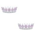 thumbnail image 4 of ZheElen Alloy Durable And Non-deforming Rhinestone For Wedding Or Cosplay Family Wedding Hair Crown Silver + pink 2Set, 4 of 6