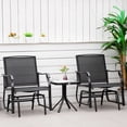 thumbnail image 2 of Outsunny Ensemble de 3 Pcs pour Patio avec Fauteuils Berçants, Ensemble de Balancelles d'Extérieur avec Table en Verre, 2 of 10