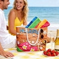 thumbnail image 1 of Canvas Tote Bag Beach Bag Rope Handles, Large Capacity Travel Shopping Shoulder Bag, Multicolor, 48 x 33 x 9 cm, 1 Count, 1 of 6