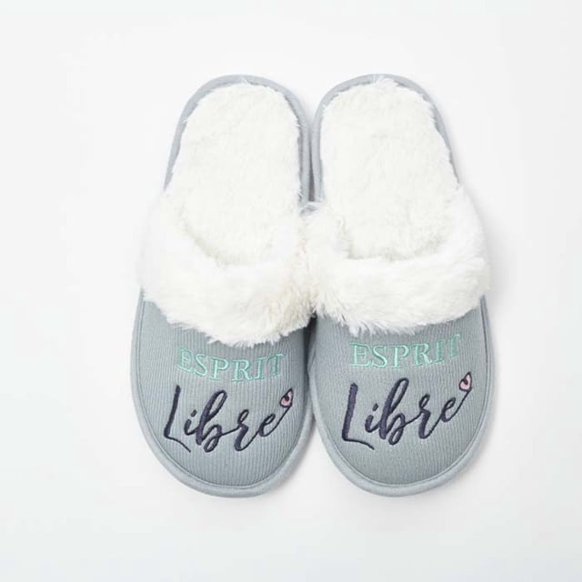 Chantal Lacroix - Pantoufles « Free Spirit », Chaudes et Confortables, Gris