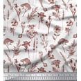 thumbnail image 1 of Soimoi Tissu en Velours Rouge Feuilles et Imprimé Floral d'Onagre 1 Yard 58 Pouces de Large, 1 of 3