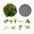 thumbnail image 1 of Costway 2 Pack Round Framed Artificial Foliage Wall Art with 9 Types of Mixed Faux Plants, 1 of 10