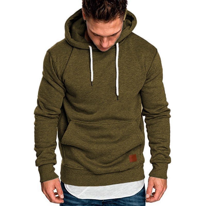 Sweat à Capuche pour Hommes Automne Hiver Slim Pull à Manches Longues Mode Urbaine
