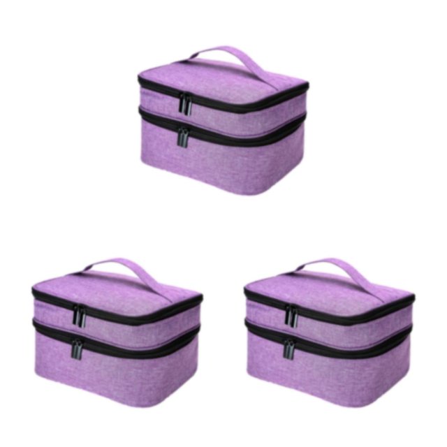 Redempat Sacs de Rangement pour Vernis à Ongles en Polyester pour un 3Set violet Robuste et Durable au Quotidien
