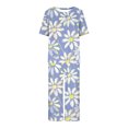 thumbnail image 3 of Offres des Fêtes Iumwxz Pyjamas Doux Tendance Ensembles Assortis Tenues de Voyage pour Femmes Imprimé Floral Col Rond Manches Courtes Taille Élastique Pantalon Court Ensembles 2 Pcs pour Femmes Rue, 3 of 4