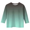 thumbnail image 4 of Splozh T-Shirt à Manches Longues pour Tout-Petit Fille Décontracté Col Rond T-Shirt à Manches Trois Quarts Haut Basique Régulier à Manches 3/4 Vert Menthe, 10-11 Ans, 4 of 5
