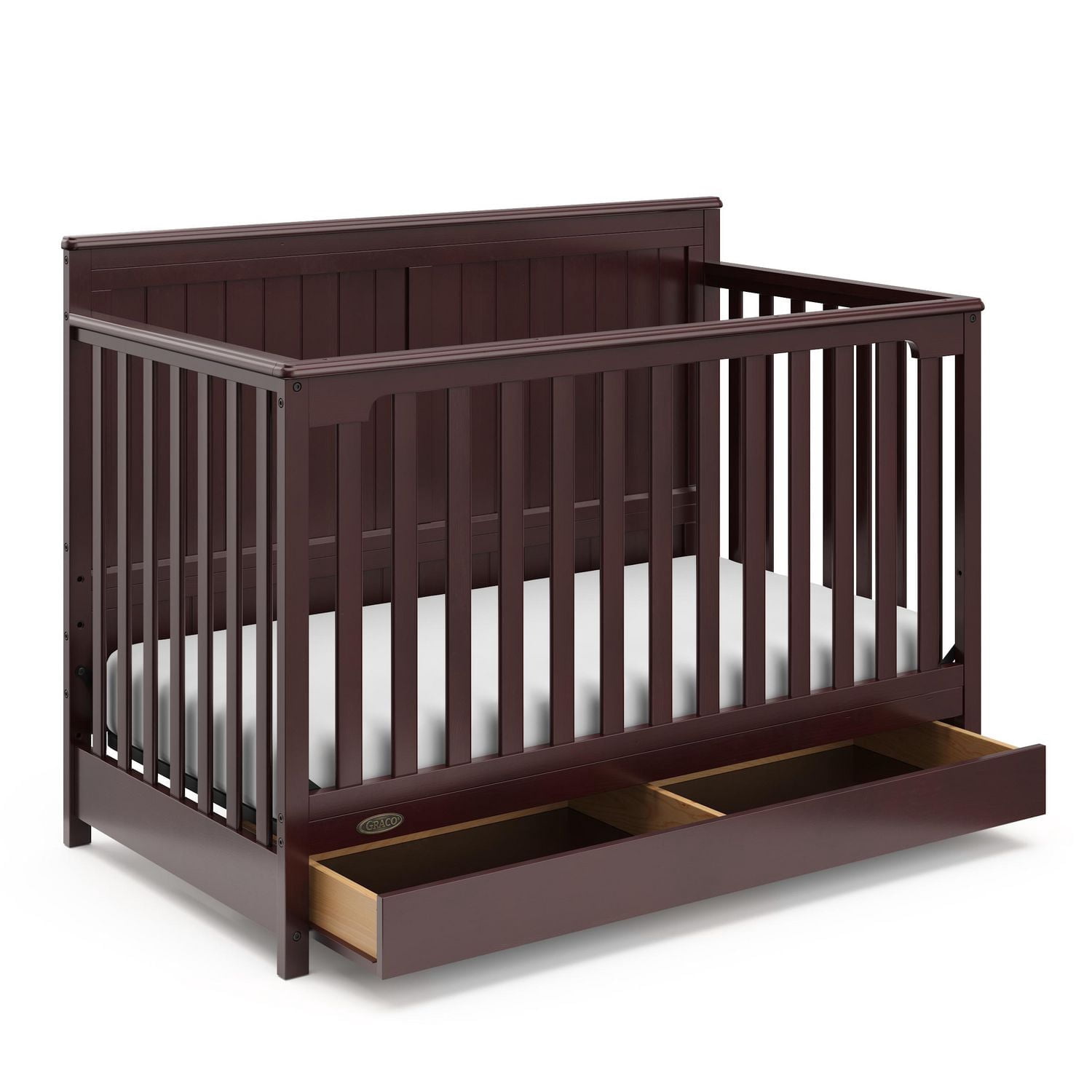 Graco Hadley 5-in-1 Convertible Baby Crib with Drawer, Espresso