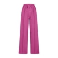 thumbnail image 4 of Sentmoon Sweat Pants for Womens Drawstring High Elastic Waist Activewear with Pockets Loose Wide Leg Solid Color Stretchy Plus Size Pants for Women Fall Casual for Weekend Outings S, 4 of 6