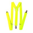 thumbnail image 1 of Men's 1 Inch Wide Solid Adjustable Suspenders - Neon Yellow, 1 of 1