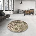 thumbnail image 4 of Ahgly Company Tapis d'Intérieur Ronds Transitionnels Lavables à la Machine, Brun Café, 8 Pieds Rond, 4 of 7