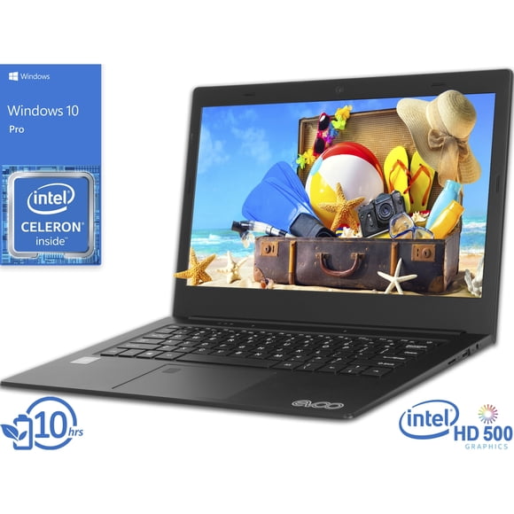 Refurbished EVOO Ultra Thin Notebook, 12.5" HD Display, Intel Celeron N3350 Upto 2.4GHz, 3GB RAM, 32GB eMMC, Mini HDMI, Card Reader, Wi-Fi, Bluetooth, Windows 10 Pro