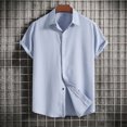 thumbnail image 2 of Birdeem Chemise Décontractée pour Hommes à Manches Courtes et Col Rabattu, Fermeture à Boutons, Blouse Hawaïenne, 2 of 3