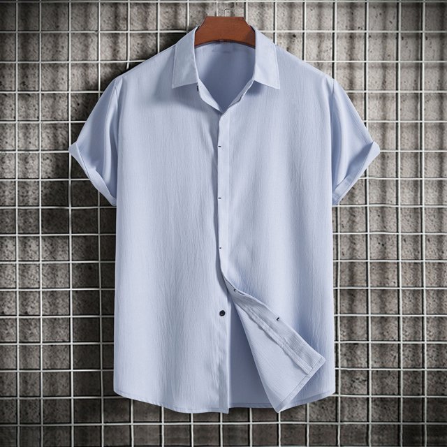 zanvin Hauts d'Été, Chemise Décontractée pour Homme Unie à Col Rabattu à Manches Courtes avec Fermeture à Boutons, Blouse Hawaïenne