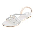 thumbnail image 2 of SMihono Sandals Womens Summer Plus Size Women's Summer Rhinestone Buckle Strap Beach Open Toe Breathable Sandals Shoes Slipper On Clearance, 2 of 8