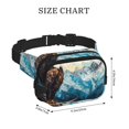 thumbnail image 4 of Kdxio Sac Banane à Double Couche Imprimé Aigle Chauve Iceberg Ceinture Réglable Sac Mains Libres Voyage Randonnée Course Sergé Poches de Sécurité, 4 of 9