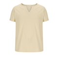 thumbnail image 4 of Shirts for Men, Mens Fashion Casual Pullover Simplicity Solid Color Short Sleeve V-Neck Blouses, 4 of 5