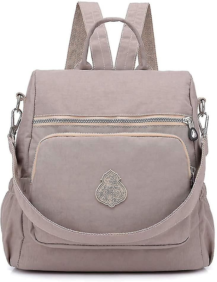 Backpack Women Elegant School Backpack Women'S Backpack Handbag Daypack Waterproof Nylon Girls School Bag Travel Backpack Anti-Theft Backpacks, Black,Apricot
