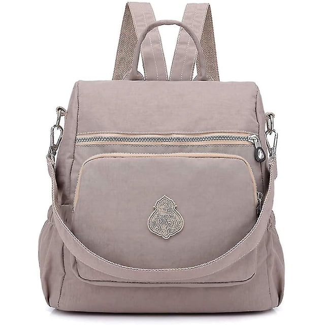 Backpack Women Elegant School Backpack Women'S Backpack Handbag Daypack Waterproof Nylon Girls School Bag Travel Backpack Anti-Theft Backpacks, Black,Apricot