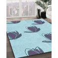 thumbnail image 3 of Ahgly Company Tapis d'Intérieur Rectangulaire Transitionnel Bleu Koi Bleu Lavable à la Machine, 7 Pieds x 9 Pieds, 3 of 7
