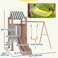 thumbnail image 3 of Qaba Kids Swing Set, Heavy-Duty Swing Set with Slide, Covered Fort, Ladder, 3 of 10