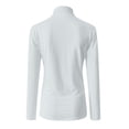 thumbnail image 5 of Mefallenssiah Mode Femmes Col Roulé Uni Manches Longues Tricot T-Shirt Ajusté Blouse Hauts Blanc TG, 5 of 5