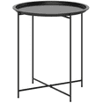 thumbnail image 1 of Outsunny 18" Outdoor Side Table with Removable Tray and Folding Legs, Black, 1 of 10